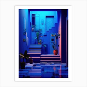 Blue Hallway Art Print
