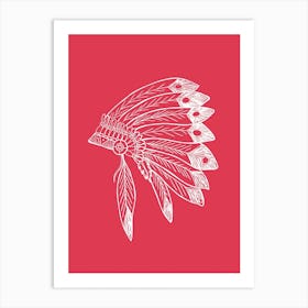 Headdress - Coral Art Print