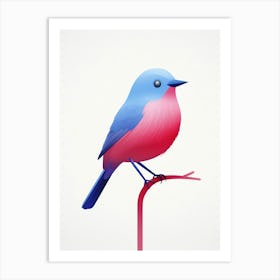 Minimalist Bluebird 2 Illustration Art Print