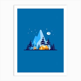 Camping In The Mountains 1 Art Print