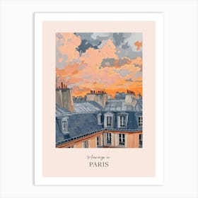 Mornings In Paris Rooftops Morning Skyline 5 Art Print