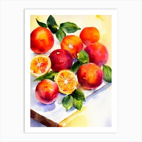 Blood Orange 2 Italian Watercolour fruit Art Print