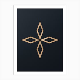 Abstract Geometric Gold Glyph on Dark Teal n.0380 Art Print