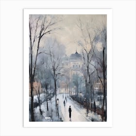 Winter City Park Painting Villa Borghese Gardens Rome 2 Art Print