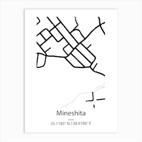 Mineshita,Japan Minimalist Map Poster