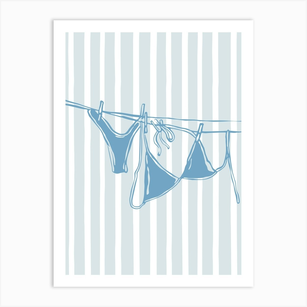 Bikini Blue Art Print by KIKIANDNIM