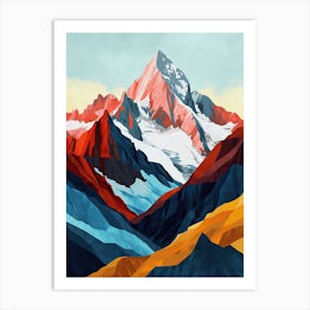 Ethereal Enclave: Minimalist Peaks Art Print