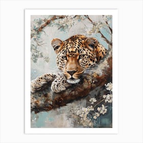 Floral Ornamental Leopard 3 Art Print