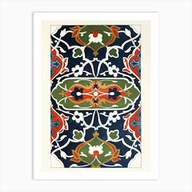 Green And Red Ornamental Tiles From The Afghan Boundary Commission Art Print