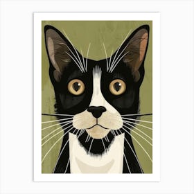 Black And White Cat 27 Art Print