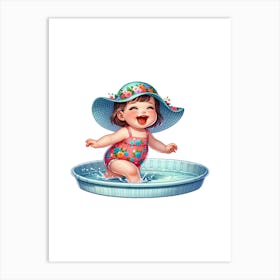 Little Girl In The Pool Art Print