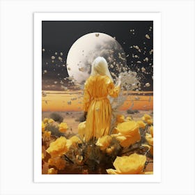 cosmic portrait of a woman beekeeper in the desert 2 Art Print