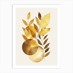 Golden Leaves 8 Art Print