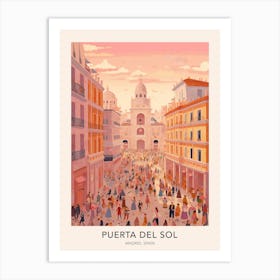 The Puerta Del Sol Madrid Spain Travel Poster Art Print