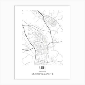 Ulft,Netherlands Minimalist Map Art Print