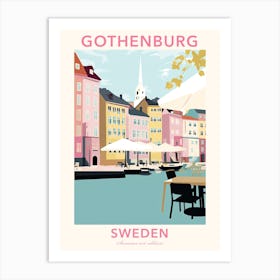 Gothenburg, Sweden, Flat Pastels Tones Illustration 3 Poster Art Print