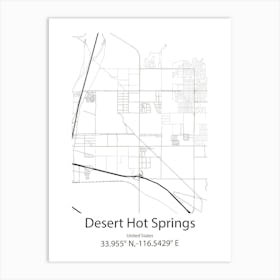 Desert Hot Springs,United States Minimalist Map 1 Art Print