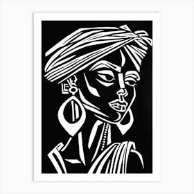 African Woman In Turban 22 Art Print