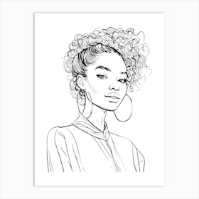 Afro Haired Girl Illustration Art Print