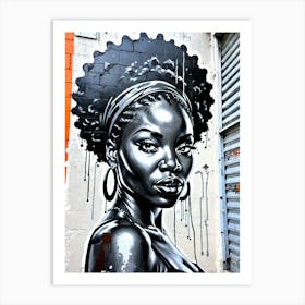 Graffiti Mural Of Beautiful Black Woman 335 Art Print