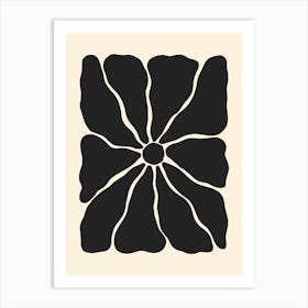 Abstract Flower 01 - Black Art Print