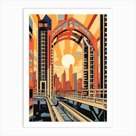 Umeda Sky Building, Japan Vintage Travel Art 3 Art Print