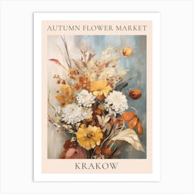 Autumn Flower Market Poster Krakow Art Print