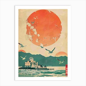 Hiroshima Peace Memorial Park Mid Century Modern  1 Art Print