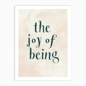 The joy of being, Pastel Typografie, Boho Style Art Print