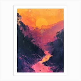 Sunset In The Mountains 6 Art Print