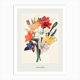 Amaryllis 4 Collage Flower Bouquet Poster Art Print