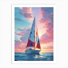 Quiet Sailboat Journey Art Print