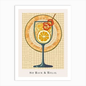 Sip Back & Relax Tile Poster 2 Art Print