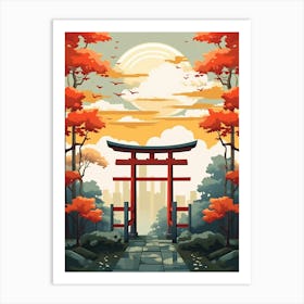 Torii Gates Japanese Illustration 10 Art Print