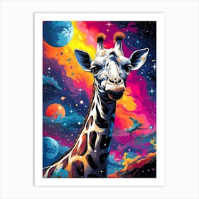 Galaxy Giraffe Art Print