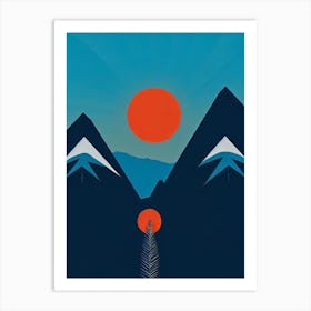 Sun Valley, Usa Modern Illustration Skiing Poster Art Print