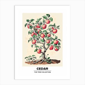 Cedar Tree Storybook Illustration 3 Poster Art Print