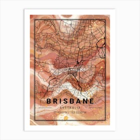 Brisbane Map Art Print