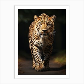 Leopard Walking In The Forest Art Print