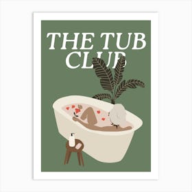 The Tub Club | Boho Mid Century Modern Cute Bathroom Art Print