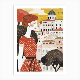 Woman in Rome Art Print