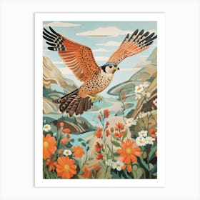 American Kestrel 2 Detailed Bird Painting Art Print