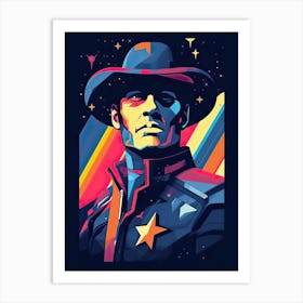 Space cowboy minimalism Art Print