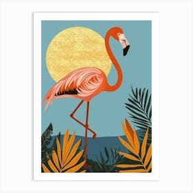 Greater Flamingo Celestun Yucatan Mexico Tropical Illustration 12 Art Print
