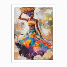 African Woman With Basket 8 Art Print