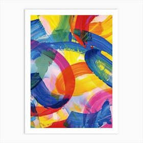 Rainbow Paint Brush Strokes 8 Art Print