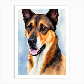 Belgian Malinois Watercolour Dog Art Print