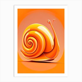 Full Body Snail Orange 1 Pop Art Art Print