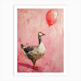 Cute Goose 3 With Balloon Art Print