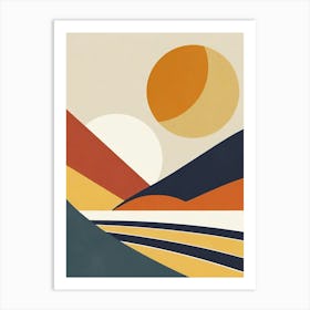 Sunny Day, Geometric Abstract Art, Poster Vintage Art Print